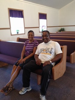 sitting in church pew