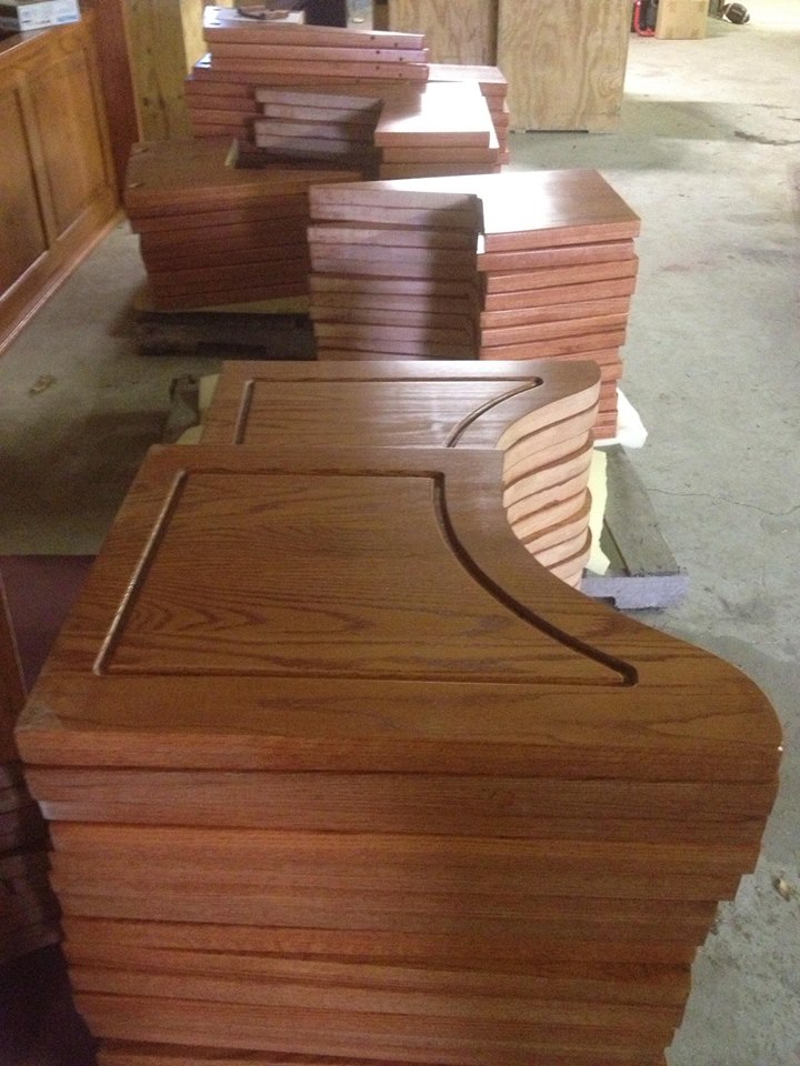 Church pew ends for shipping