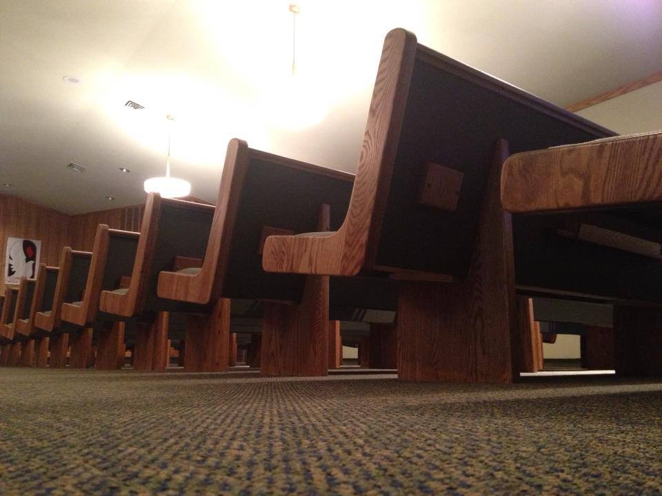 Redland Valley BIC, York Haven, Pennsylvania. row of church pews