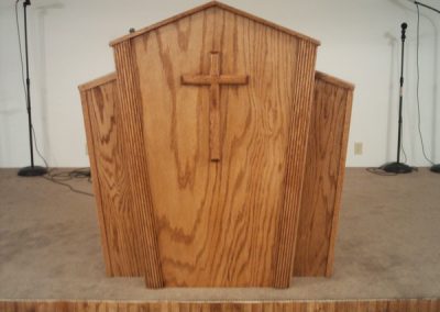 pulpit with cross