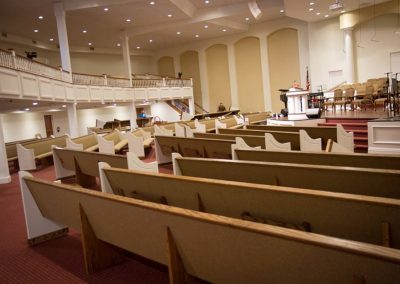 view of church pews