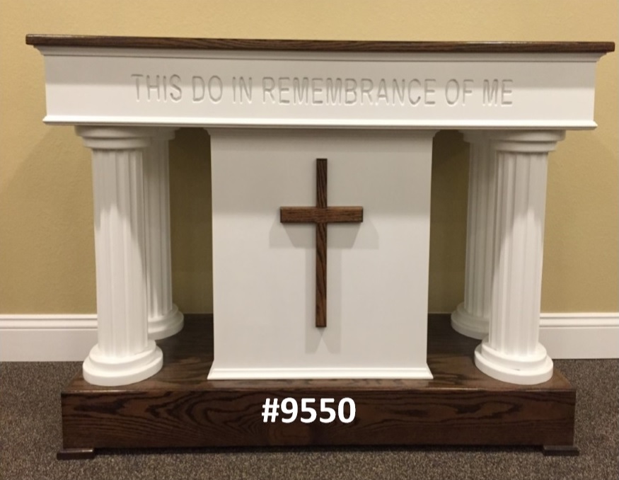 "This Do in Remembrance of Me" large white church table