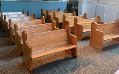 Kids-Sized Solid Oak Church Pews for St. Paul’s Anglican Church in Summerville, SC